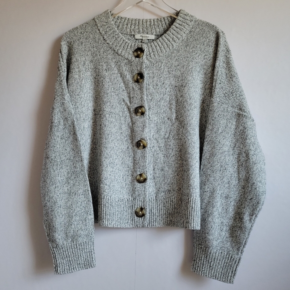 Madewell Broadway Cardigan Button Front Long Sleeve Gray Sweater NWT - Picture 5 of 7